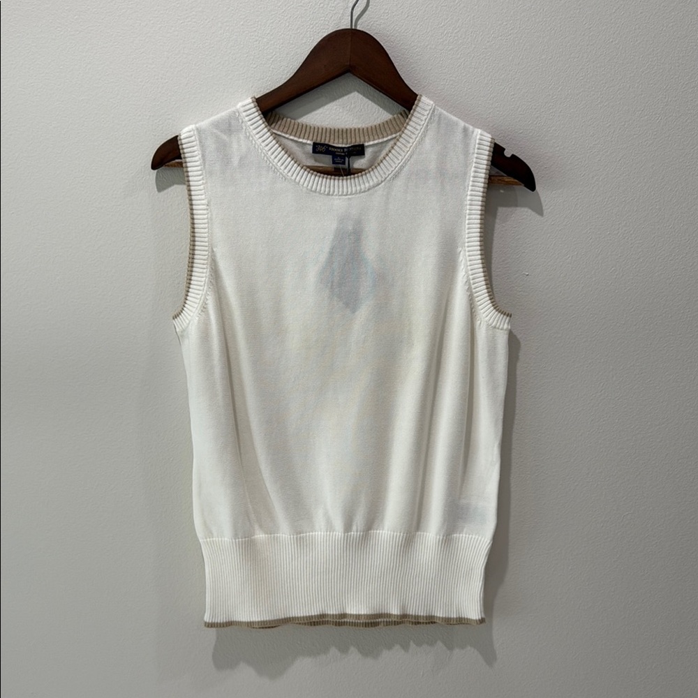 Brooks Brothers White Sleeveless Top